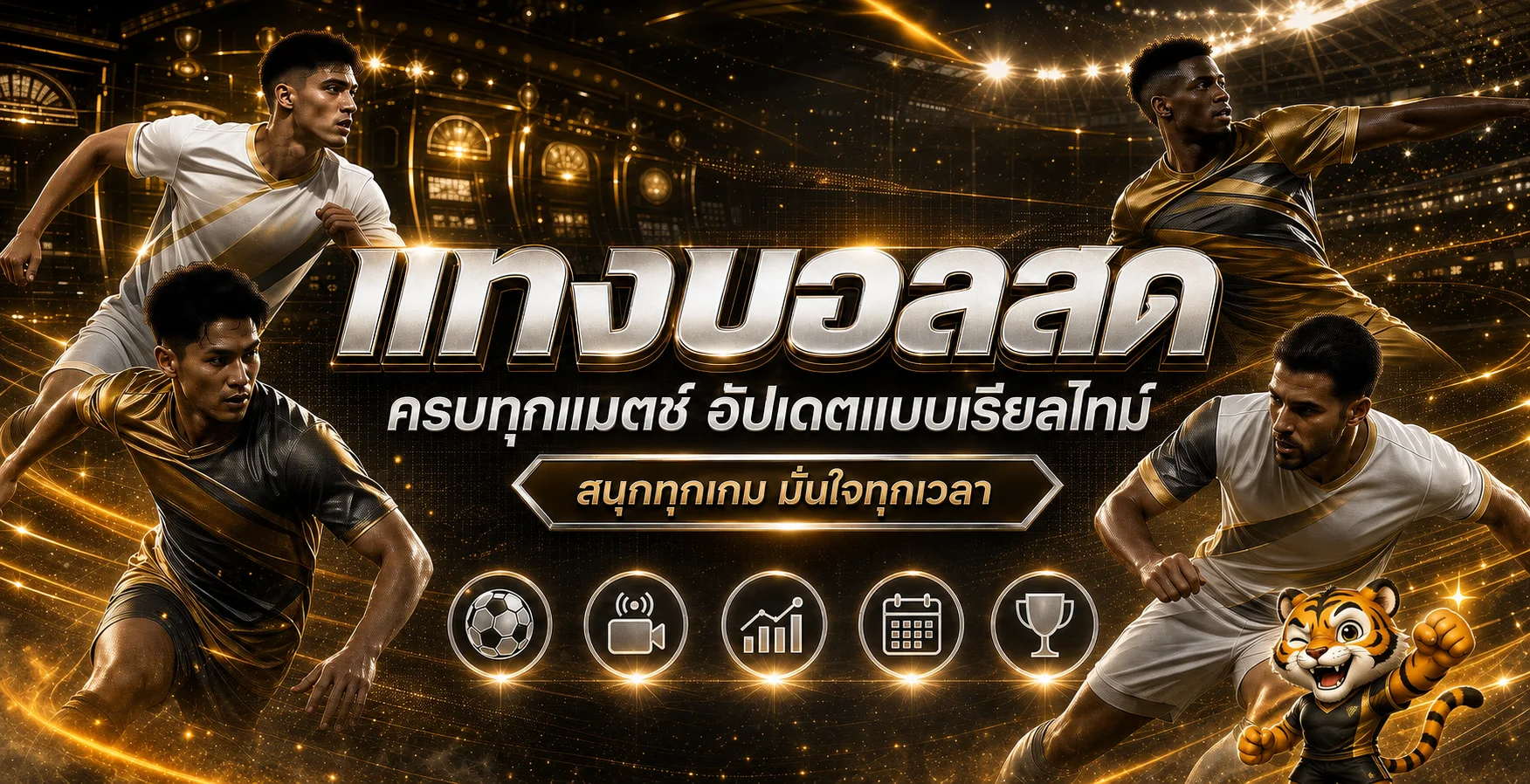 หน้าติดตามผลบอลสด BOONMELOTTO ในธีมสนามกีฬาสีส้มดำ